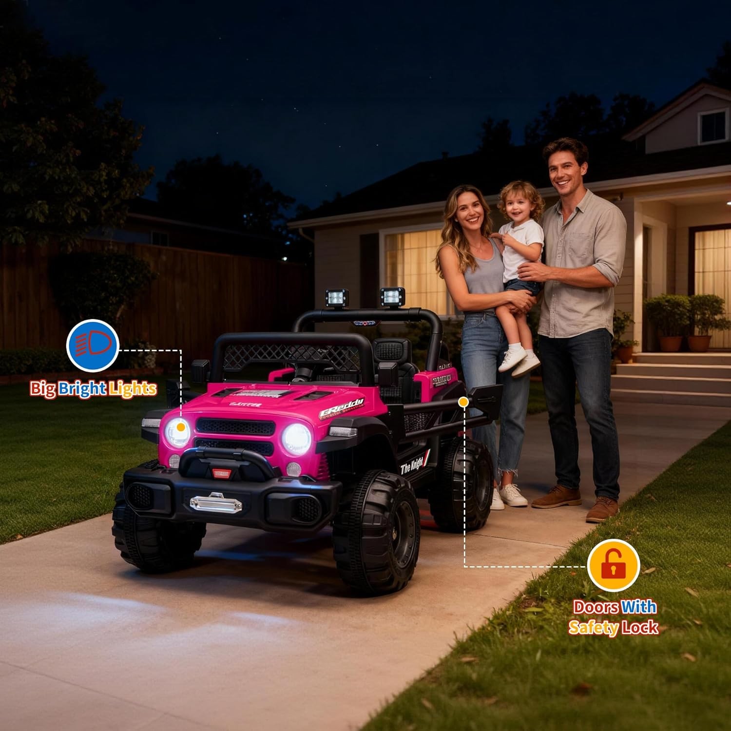 12V Kids Ride On Truck Car Electric Vehicle Remote Control LED Lights Music Gift