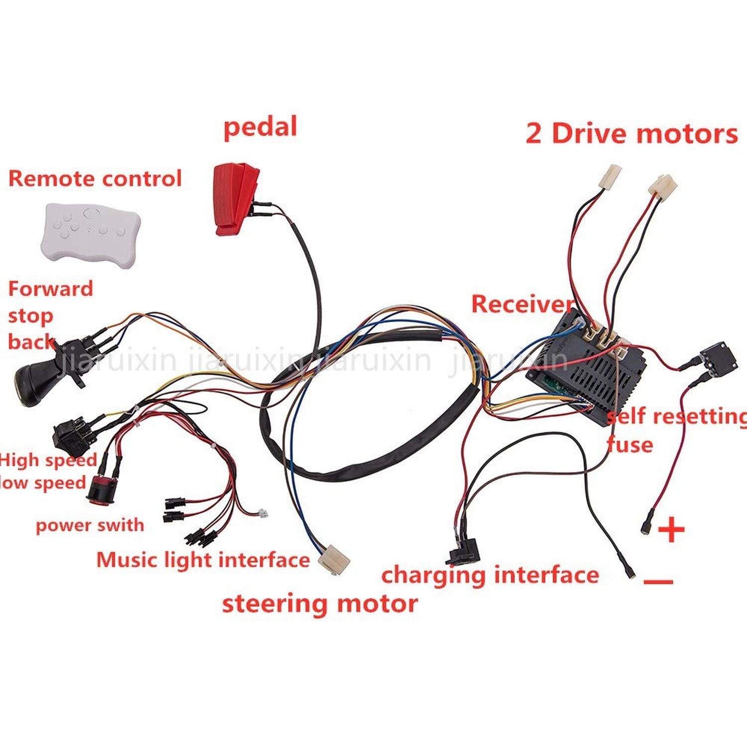 weelye Kids Ride On Car 12V DIY Modified Wires Complete Set of Remote Control…