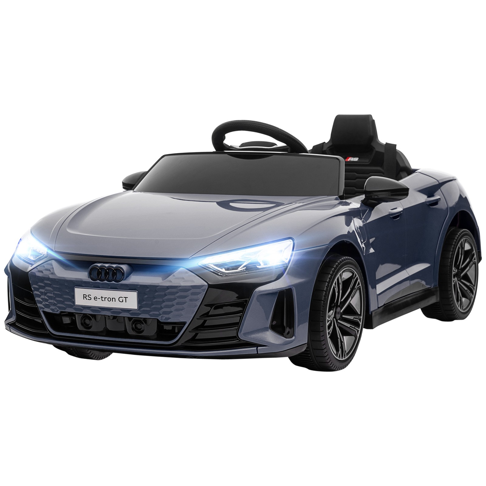 Licensed Audi 12V Electric Ride on Car with Remote Control, Horn Honking, Gray