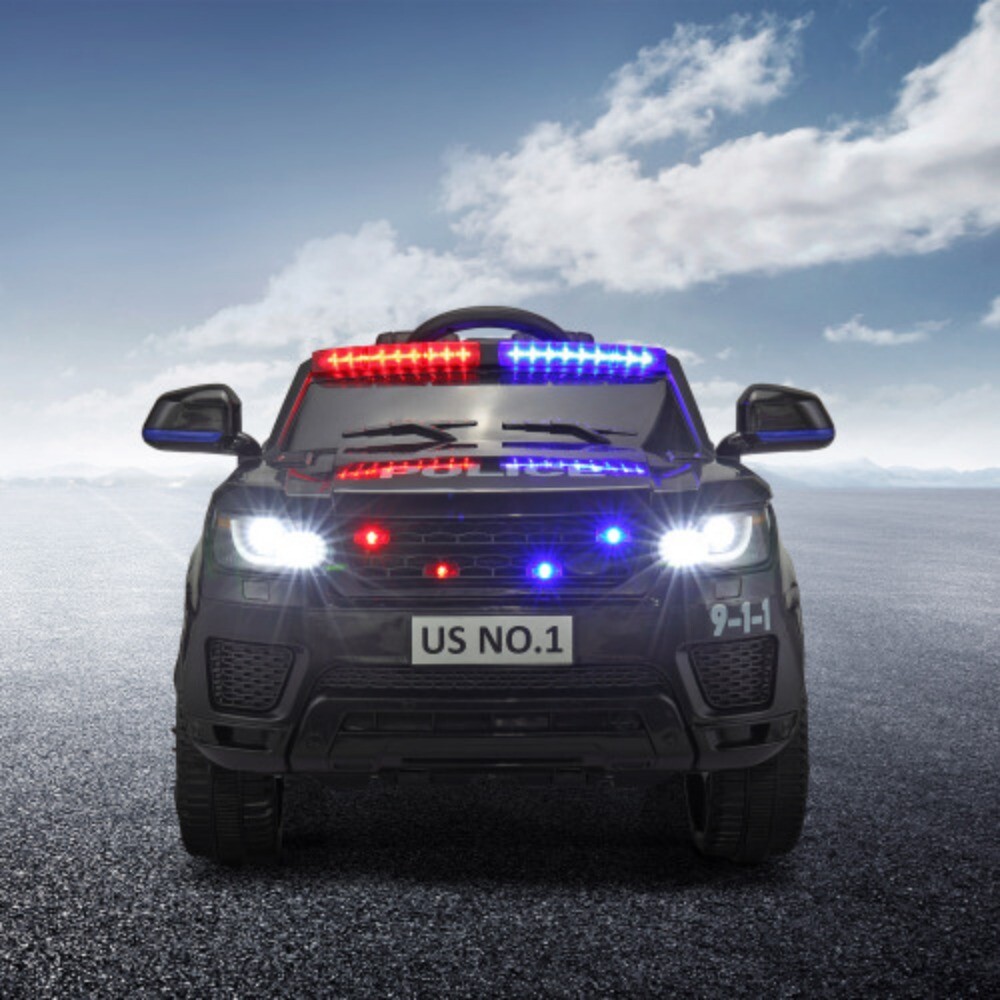 12V Kid Ride on Police Car with Parental Remote Control Battery Powered Electric