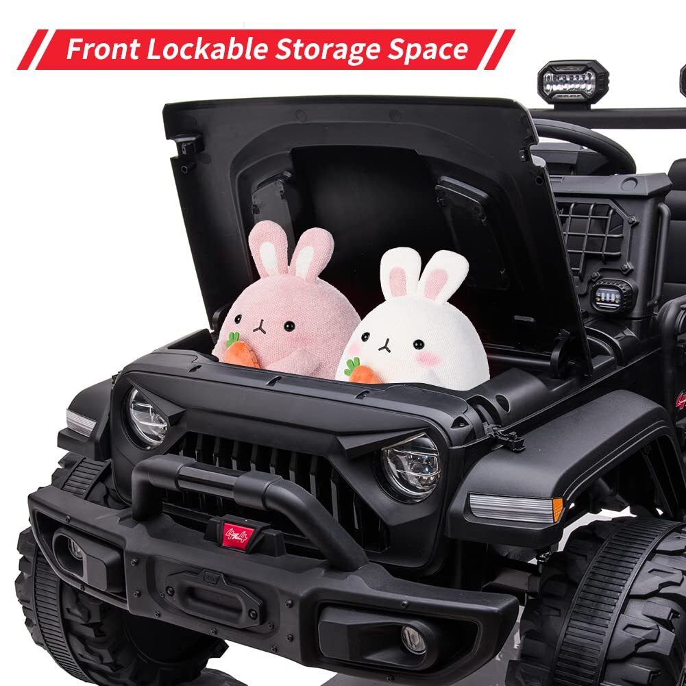24V Kids Ride On Car with Remote Control 2 Seats 20“ Extra Large Seat Wide Truc