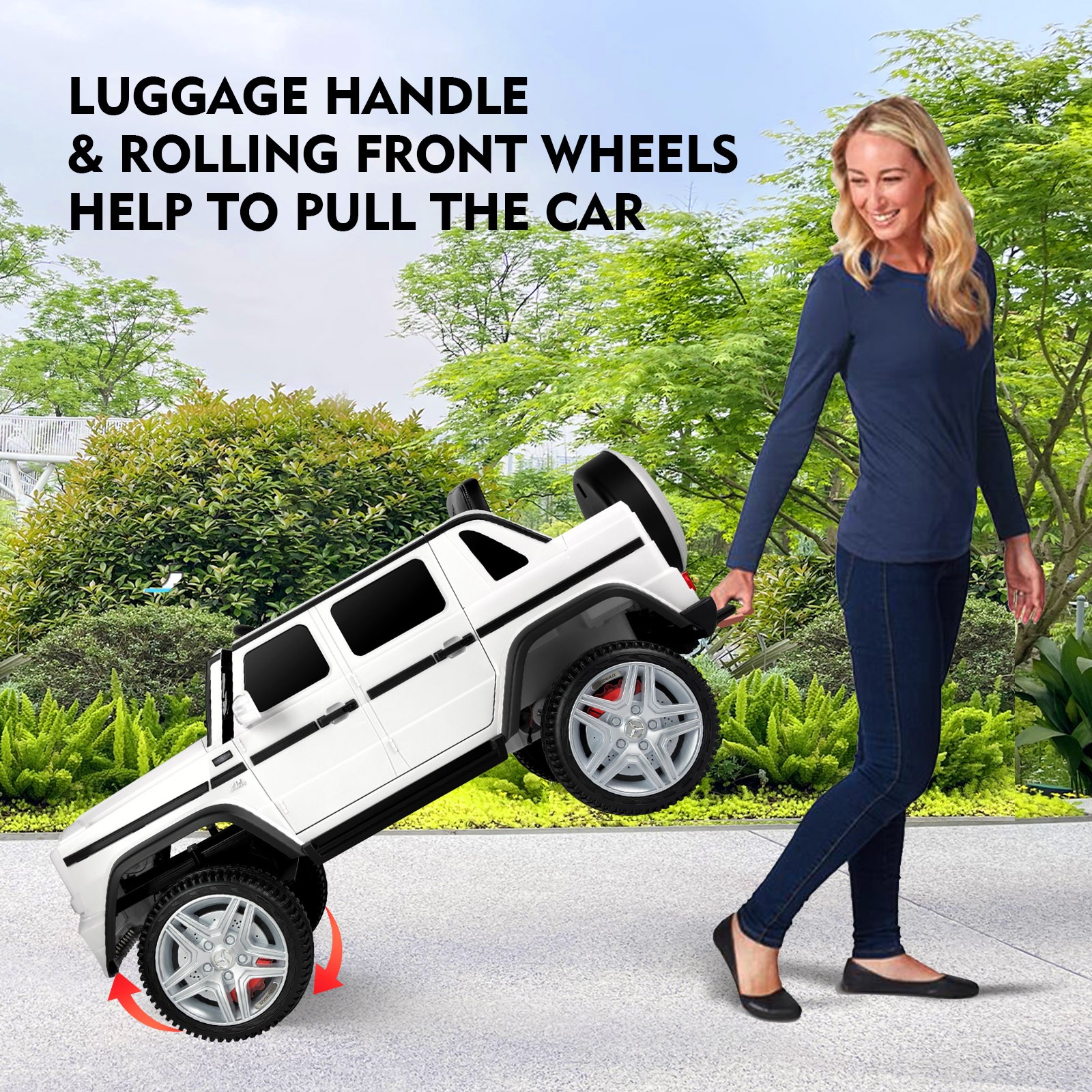 White Electric 12V Battery Kids Ride On Car 3 Speed with Music, LED, MP3, RC