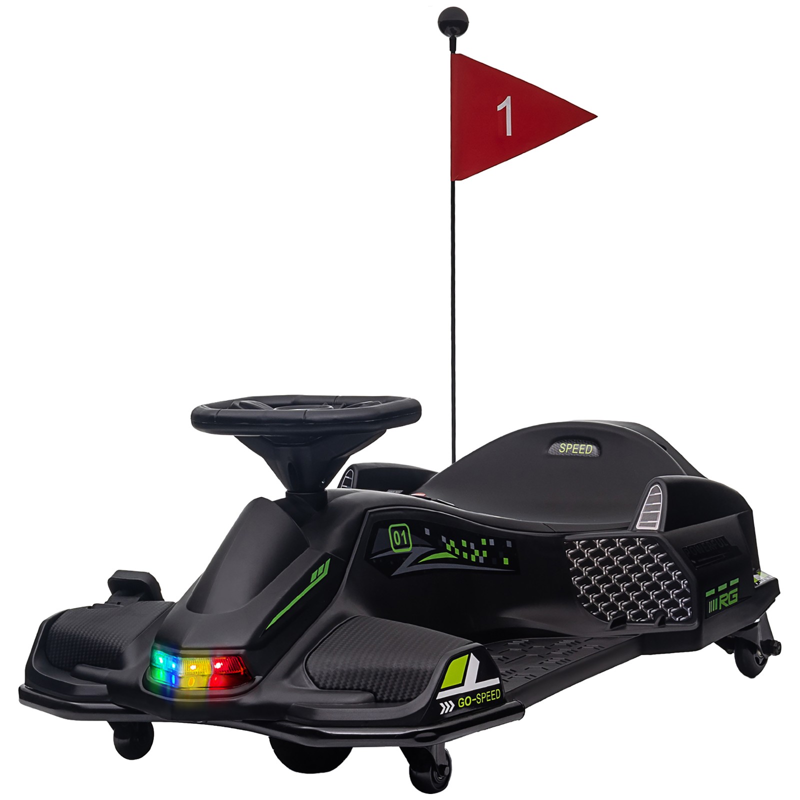 12V Electric Drifting Go Kart w/ Slow Start, Music, Lights, Pink