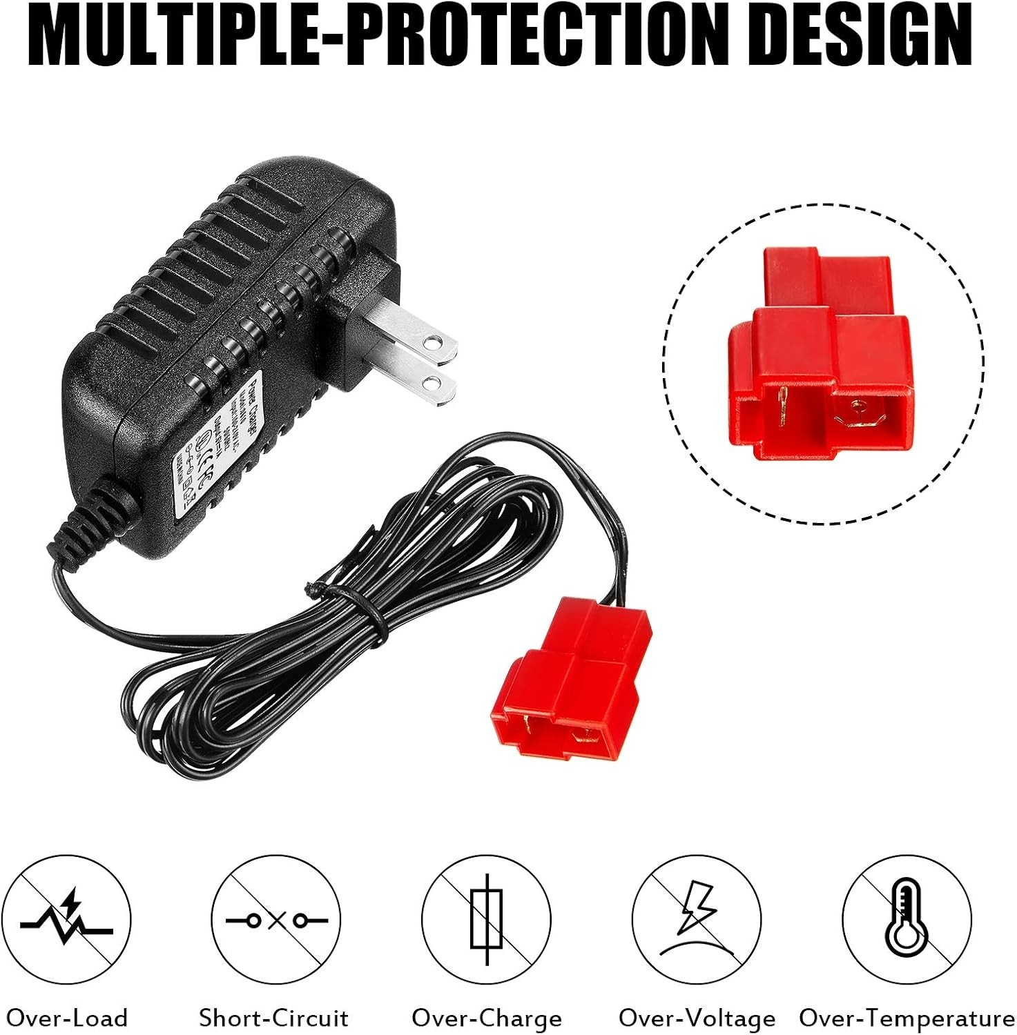 6V Charger for Kids Ride-On Cars with Indicator Light & Safety Features