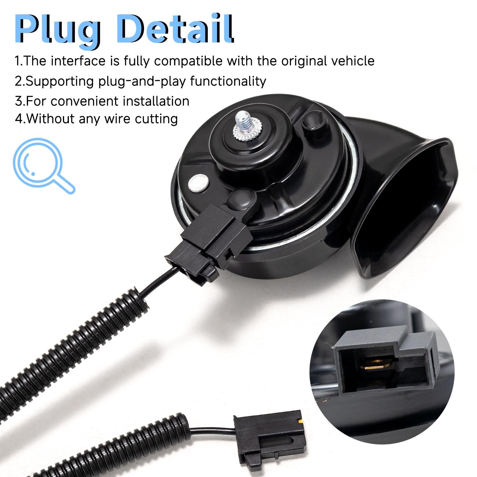 12V Waterproof DualTone Electric Snail Car Horn Wire Harness For Toyota Lexus