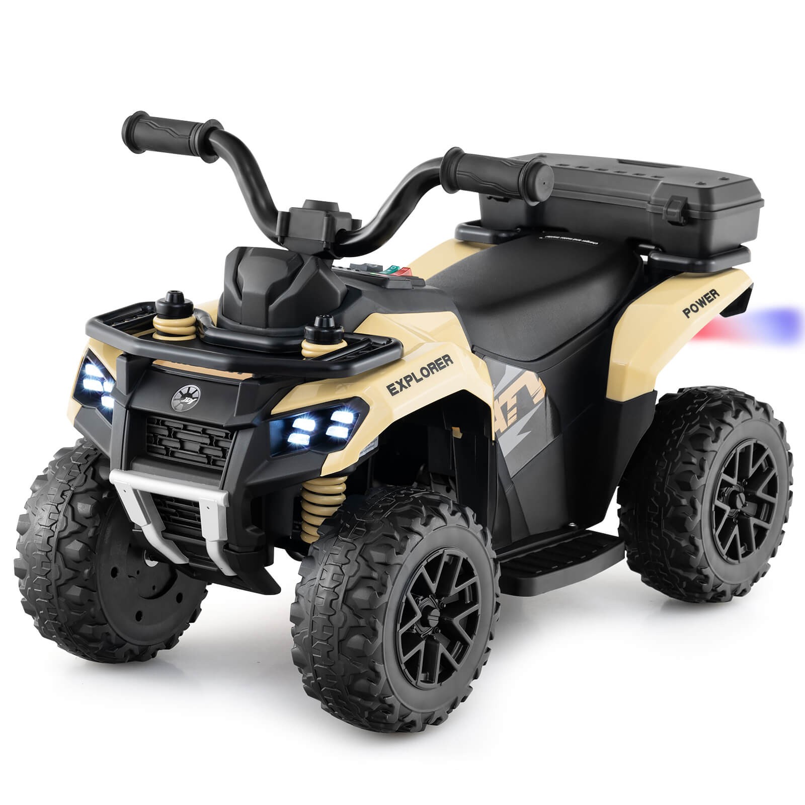 6V Kids Ride On ATV w/ Music & Spray Function USB Port Storage Box Toy Car
