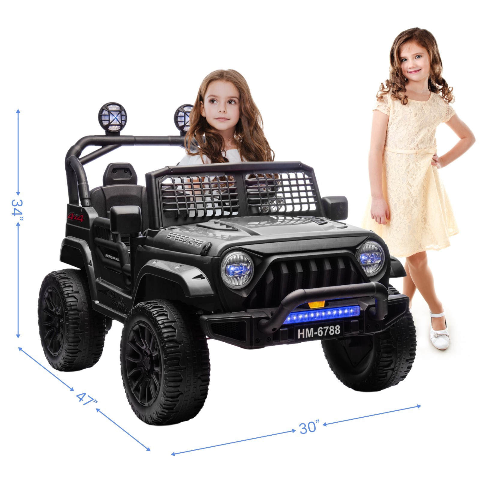 24V Kids 2 Seater Truck 2-Speed 6mph Ride on Toy w/Remote Age for 3-8 Xmas Gifts