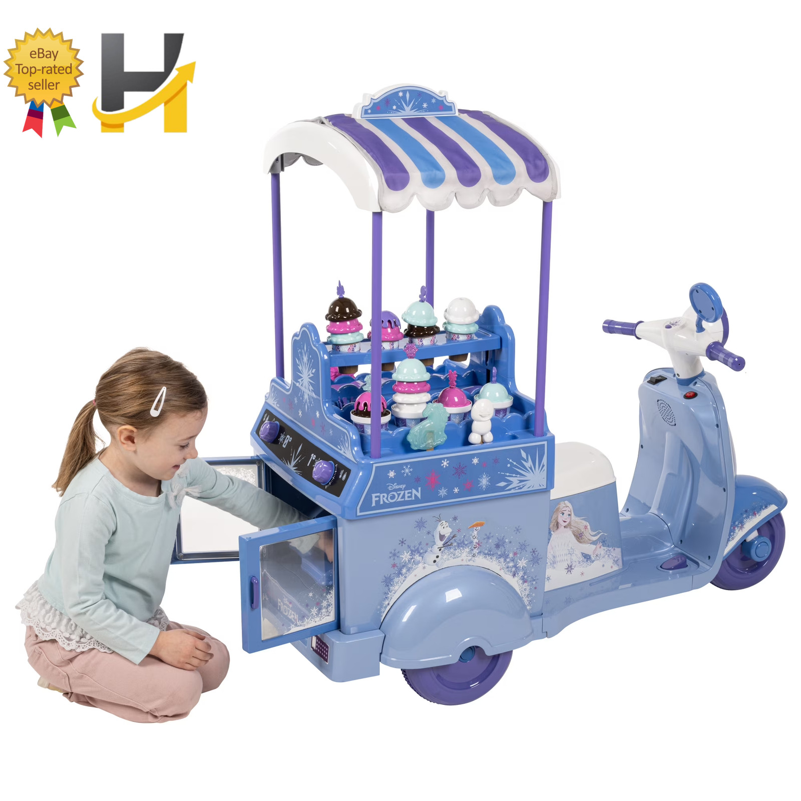 6V Disney Frozen Ice Cream Cart Battery Ride-On Toy Ice Cream Toys FREE SHIPPING