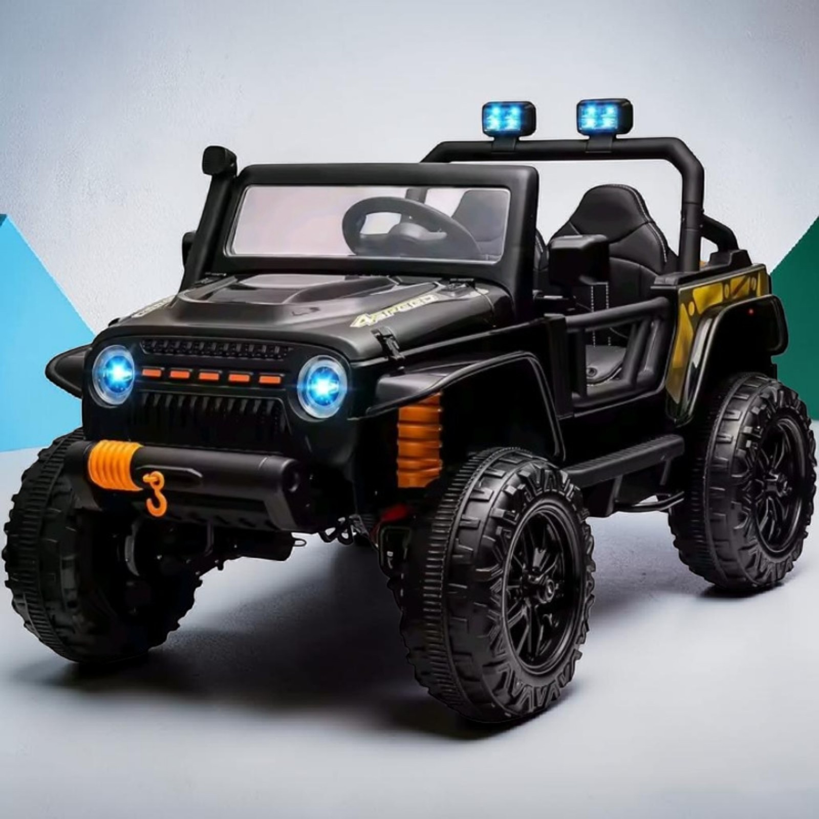 🚙 Kids Electric Ride-On Off-Road Jeep – LED Lights & Rugged Adventure Design