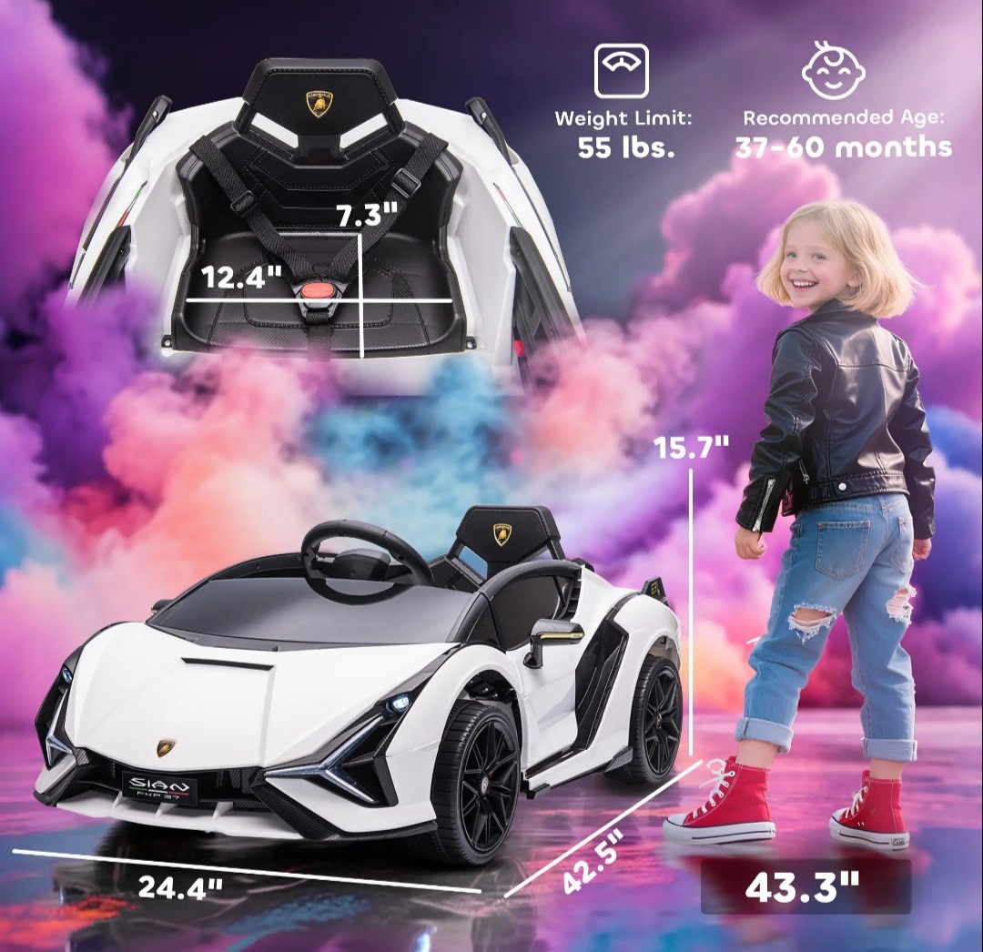 White Lamborghini Ride On Toy