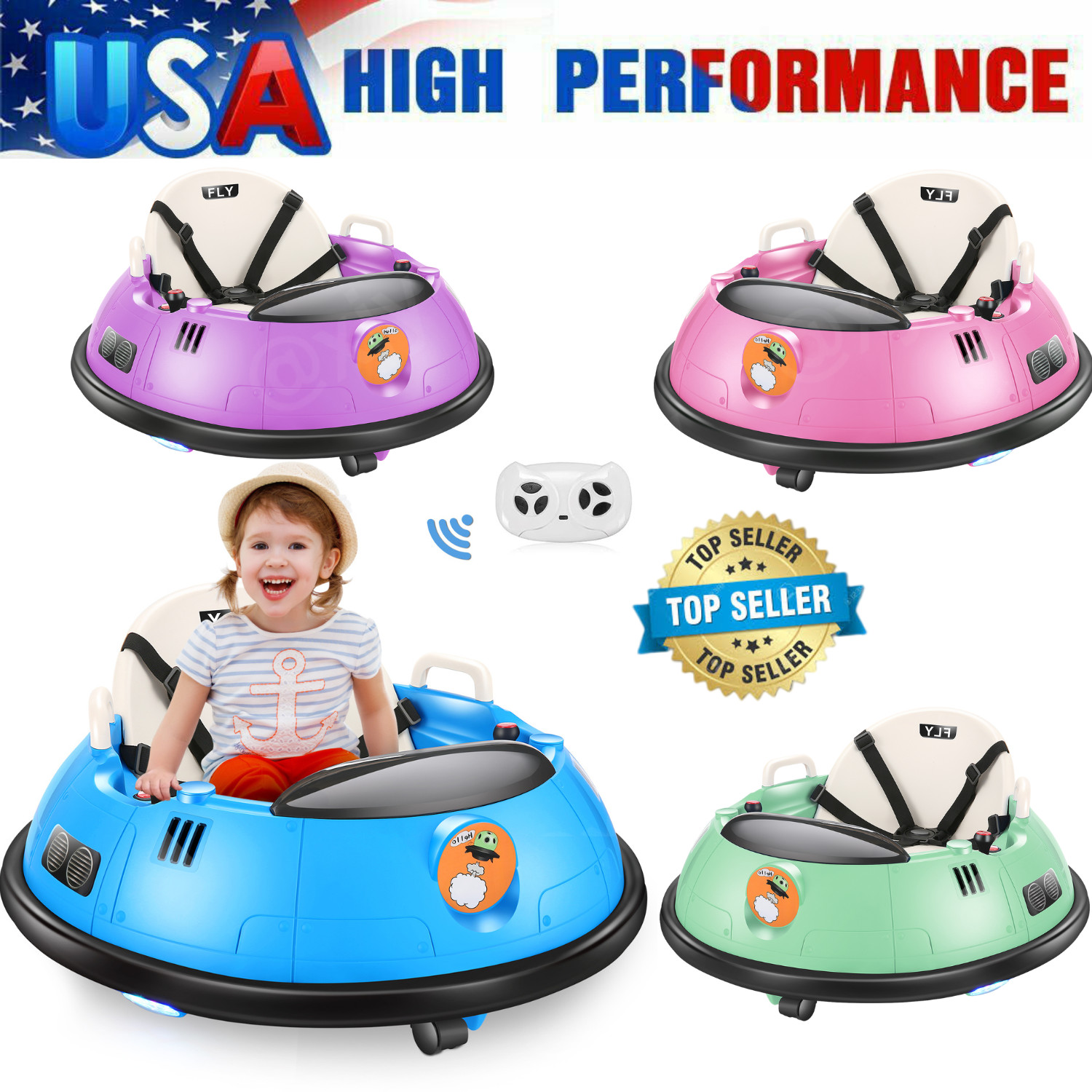 Toddler Bumper Car 12V Electric Bumper Car for Kids +Remote Control Bumping Toy-