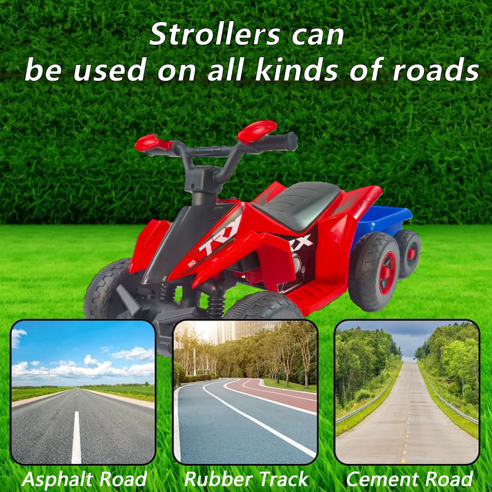 6V Kids Ride On Electric ATV, Ride Car Toys with LED Headlights for Boys & Girls