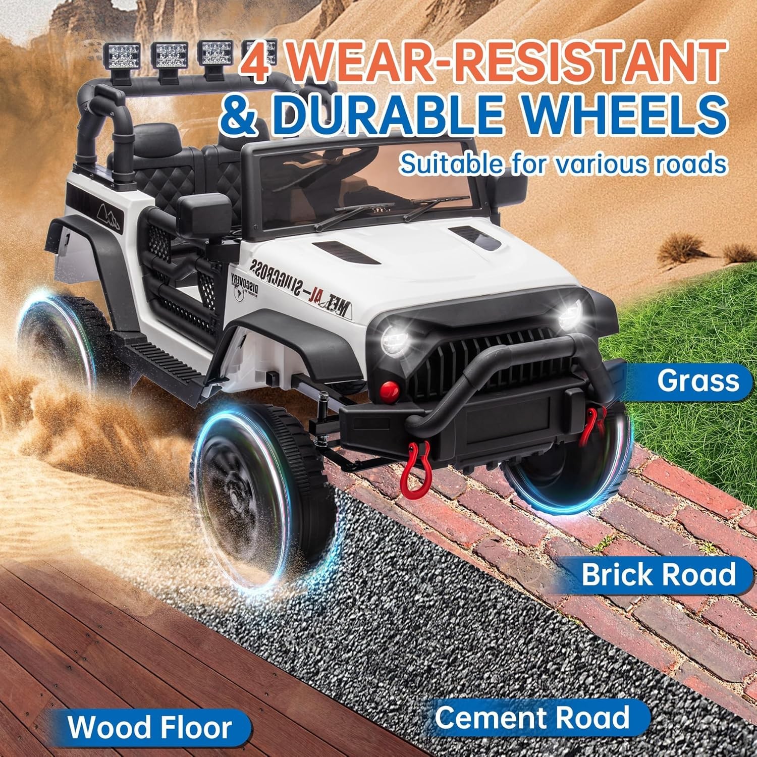 24V Ride On Jeep Car Toy for Kids with Parents Remote Control 400W Electric Cars