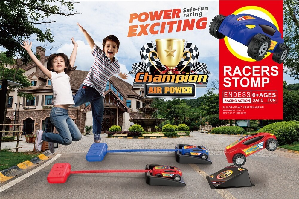 Outdoor Toys For Kids Launch Rocket With 2 Cars Foot Pneumatic Car Play Vehicles