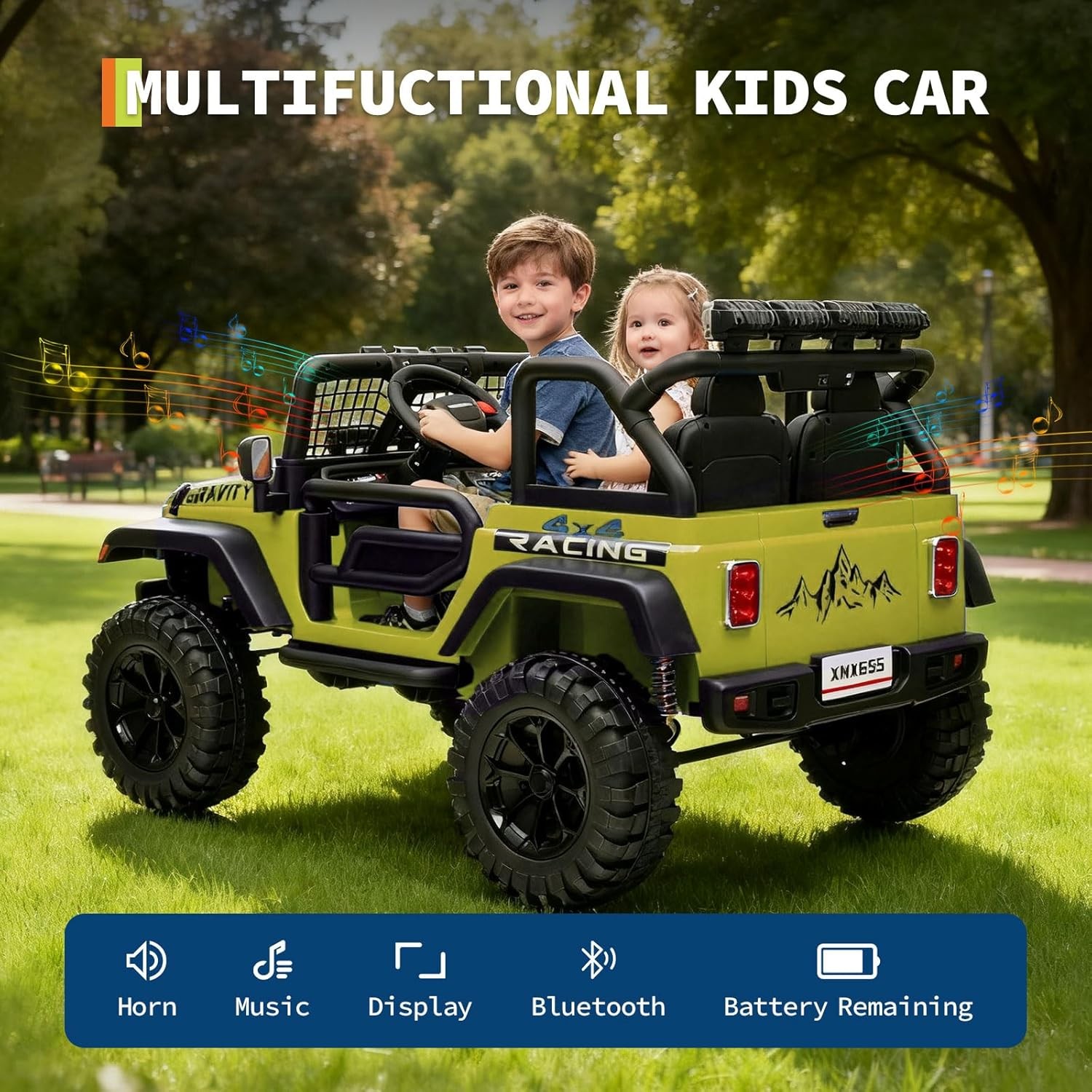 24V Ride on Car Toys for Kids,2 Seater Electric Truck with Parent Remote Control