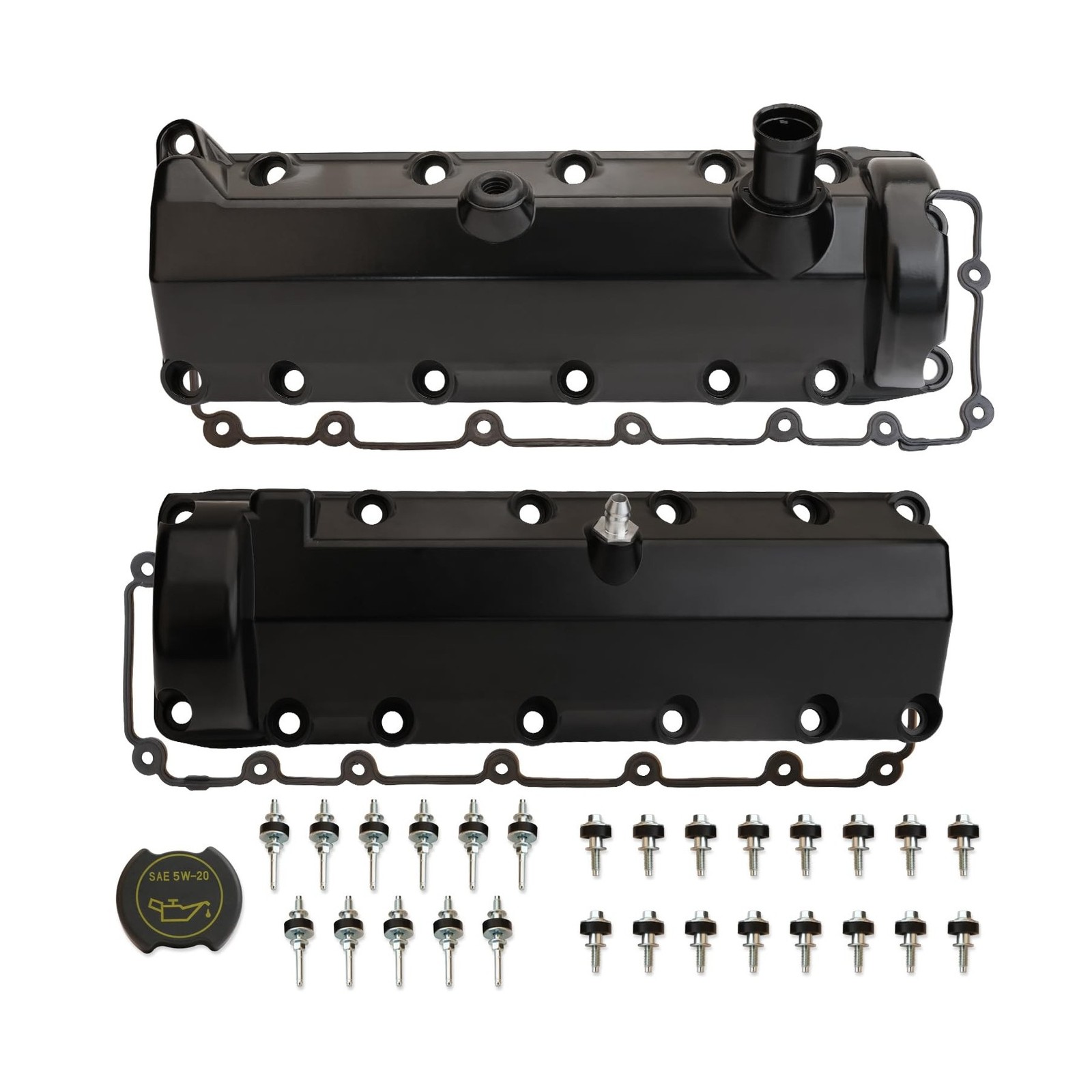 MITZONE Aluminum Engine Valve Cover Set Compatible with 1997-2004 Ford E-150 …