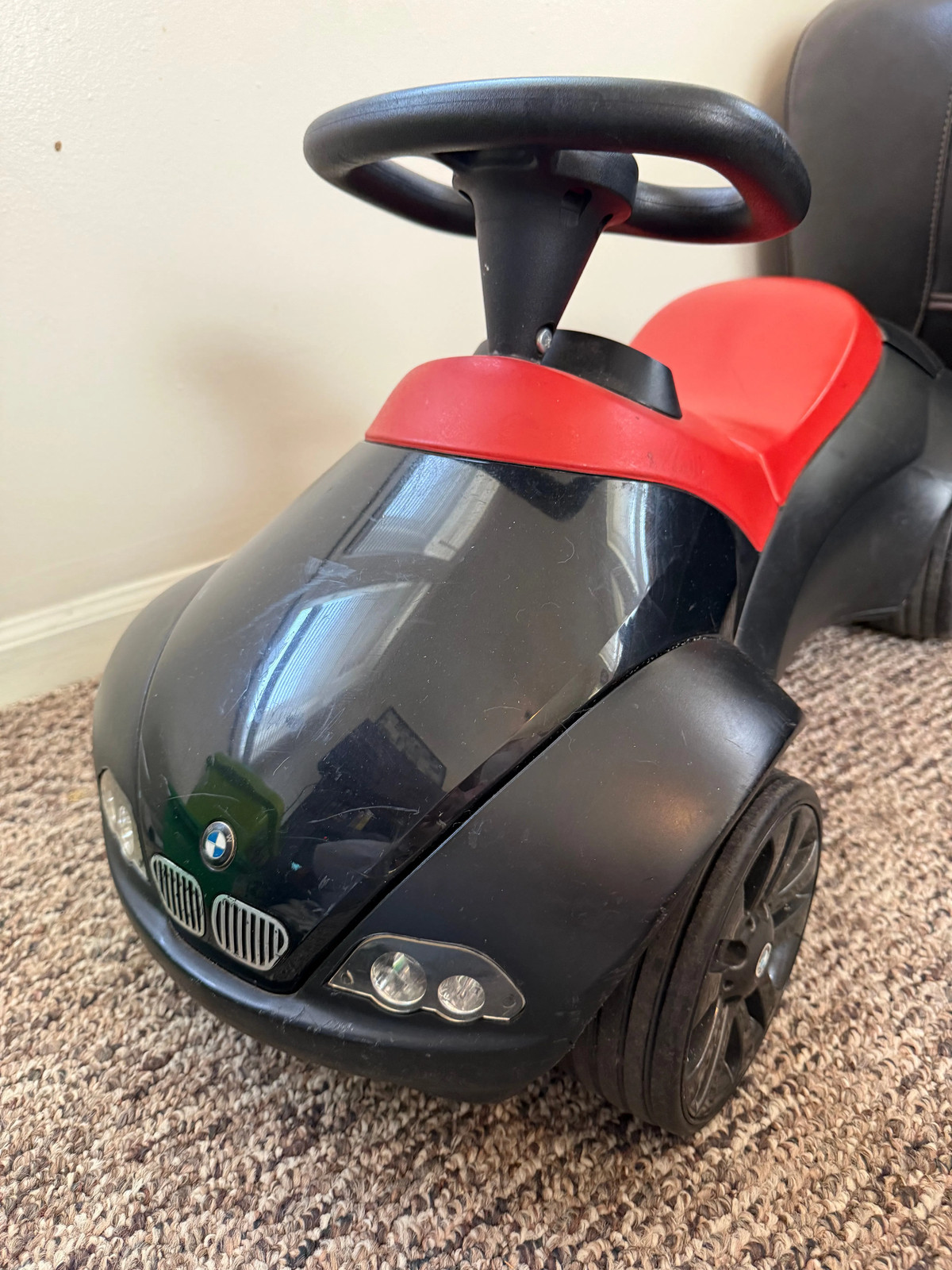 BMW Kids Ride On Push Car Toddler Baby Racer Licensed Black Red Toy