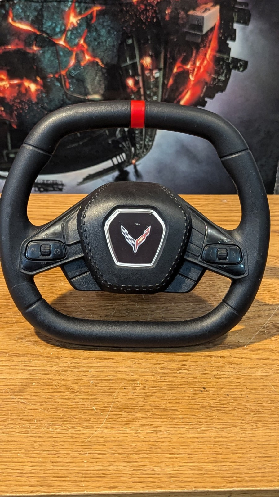 Electric Steering Wheel Kids Ride On Car Toy Control Power Corvette Karting 8in
