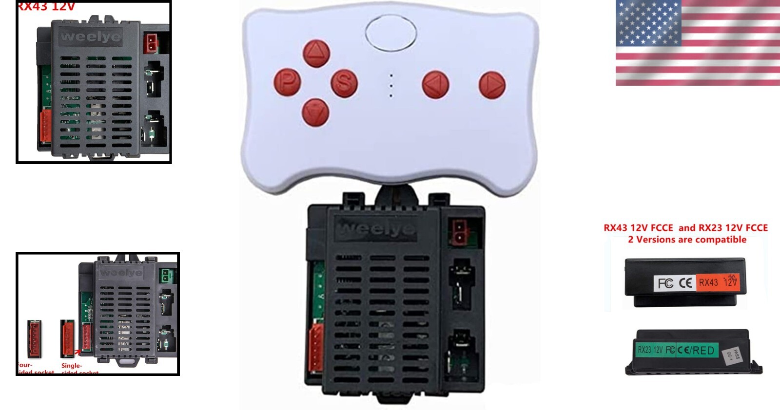 Wellye RX43/RX23 Bluetooth Remote Control Kit for Kids Ride-On Cars | 12V