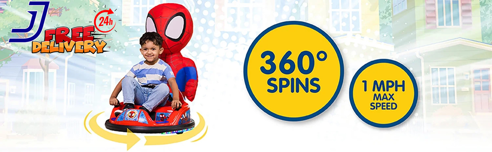 Spidey Imaginair 6V Ride-On Bumper Car with Inflatable Character FREE SHIPPING