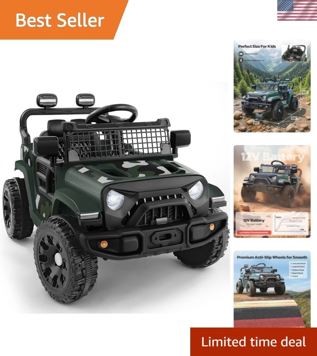 3 Speed Electric Ride On Car for Toddlers – Safe & Fun Off-Road Experience