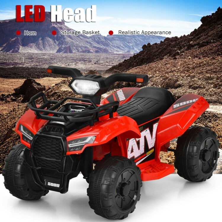 12V Kids Electric 4-Wheeler ATV Quad Ride On Car Vehicle W/ MP3 & LED Lights Red