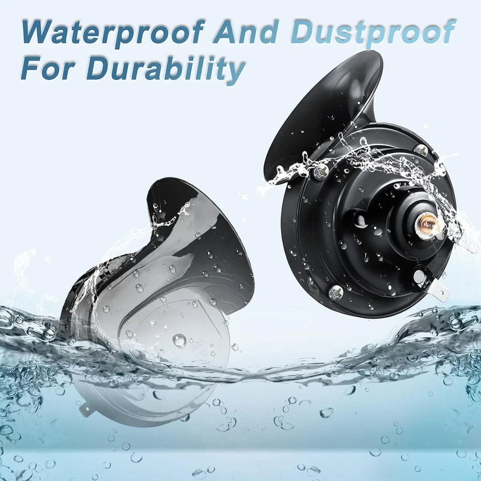 2 PCS 12V 300DB Super Loud Dual Horns, Waterproof, Universal Kit, Car, Truck
