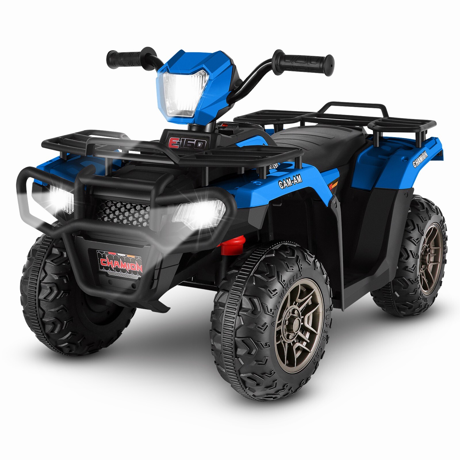12V Kids ATV Electric Vehicle w/LED Lights, High & Low Speed 4 Wheeler w/LED MP3