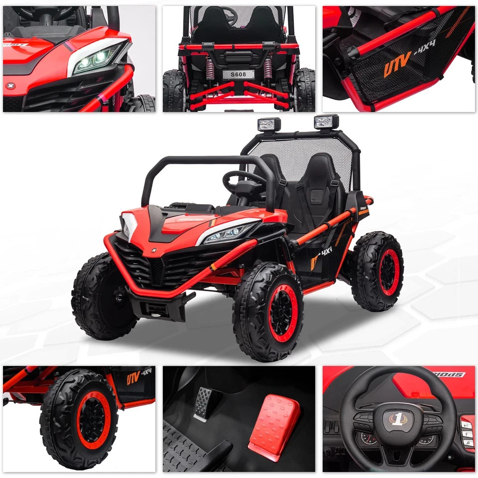 ZEOPHOL 24V Kids Ride On Car UTV Off-Road 2-Seater Purple 400W EVA Wheel Remote