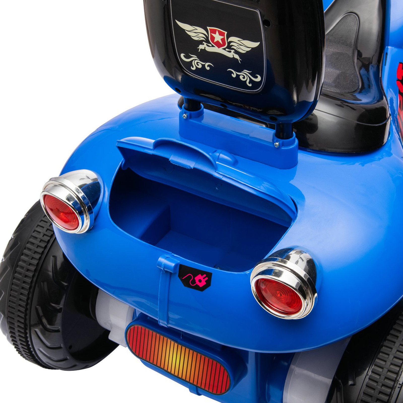 12V Freddo Kids Cruiser Ride On Motorcycle Electric Chopper Toy Trike Blue Car