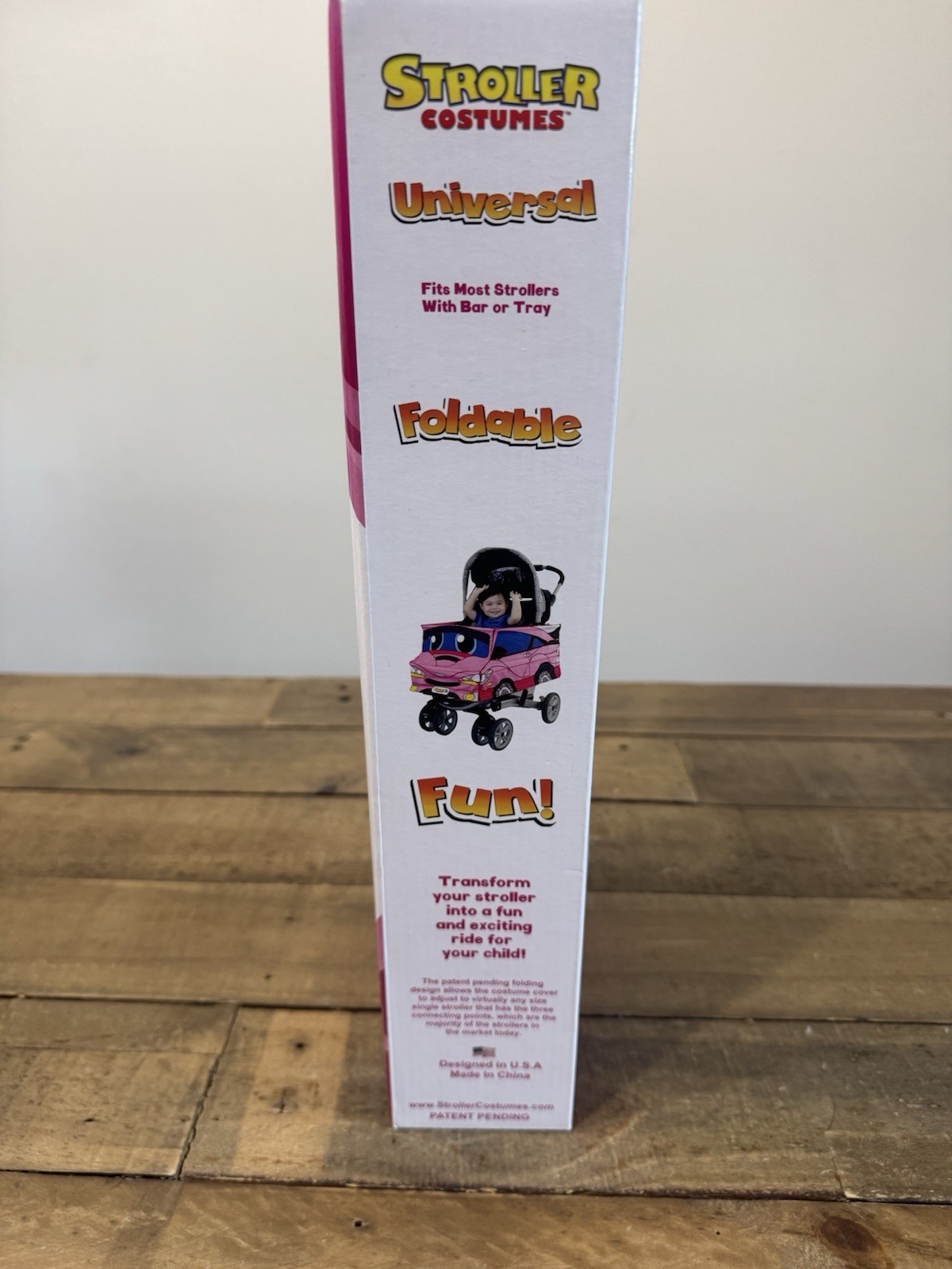 Pink Car Stroller Costume Turns Stroller Into a Baby, Toddler Ride On Car Toy