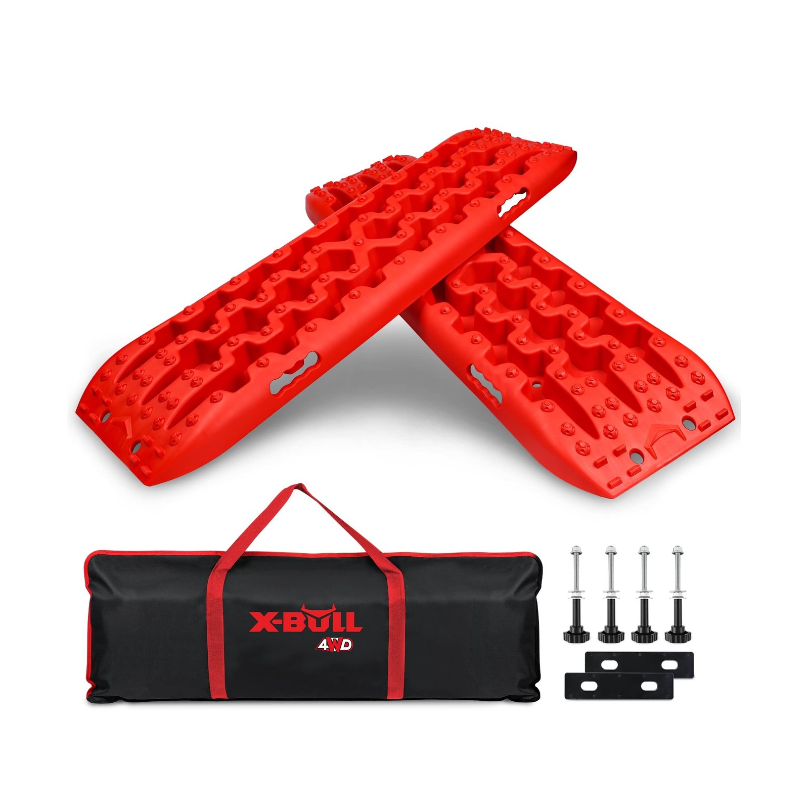 X-BULL New Recovery Traction Tracks Sand Mud Snow Track Tire Ladder 4WD (Red,…