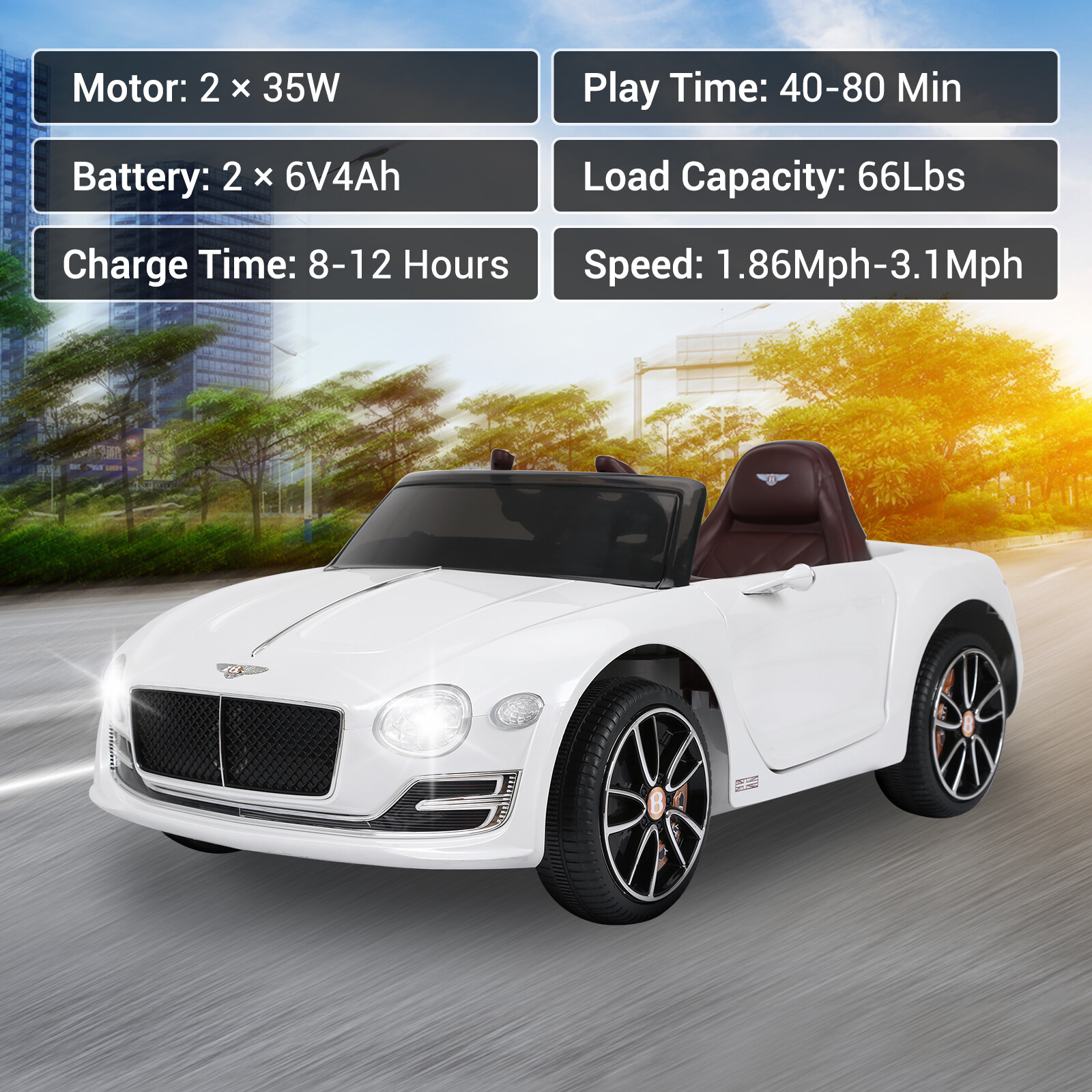 12V Kids Ride on car LICENSED Bentley Style Car Vehicle Toys Remote Xmas Gifts