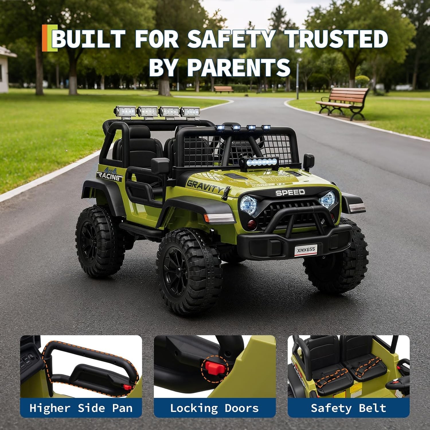 24V Ride on Car Toys for Kids,2 Seater Electric Truck with Parent Remote Control