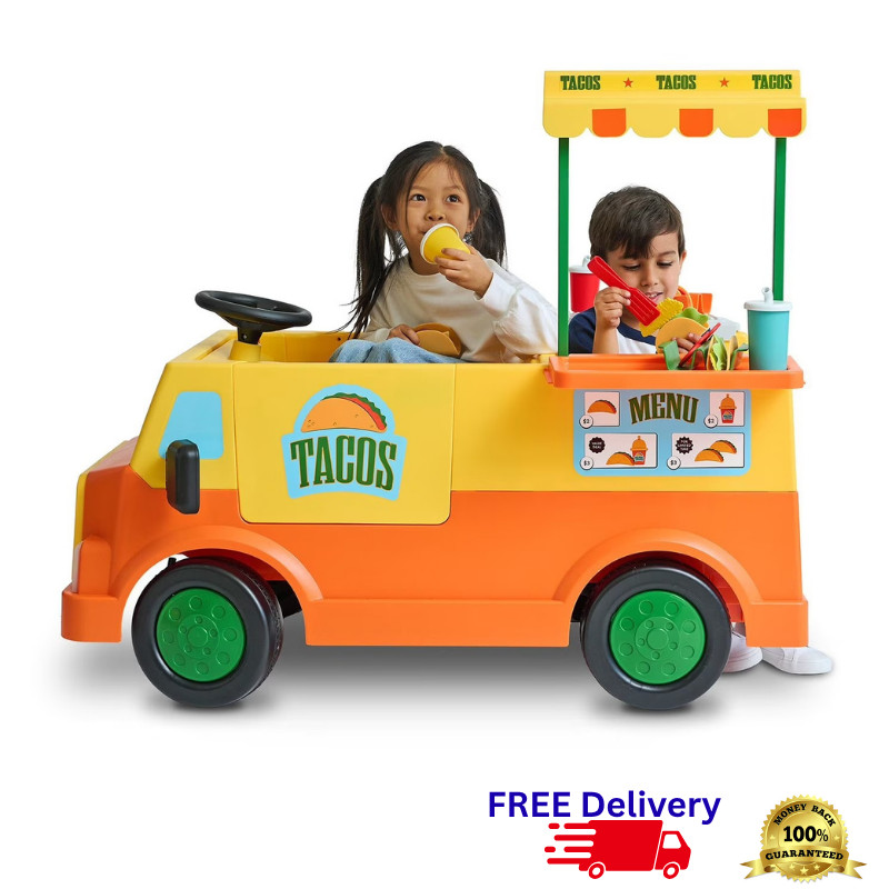 12V Kids Ride On Taco Truck Car w/ Remote Electric Toy Food Truck Vehicle