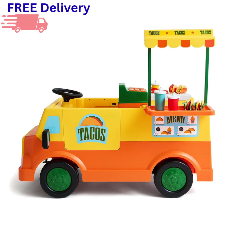 12V Kids Ride On Taco Truck Car w/ Remote Electric Toy Food Truck Vehicle