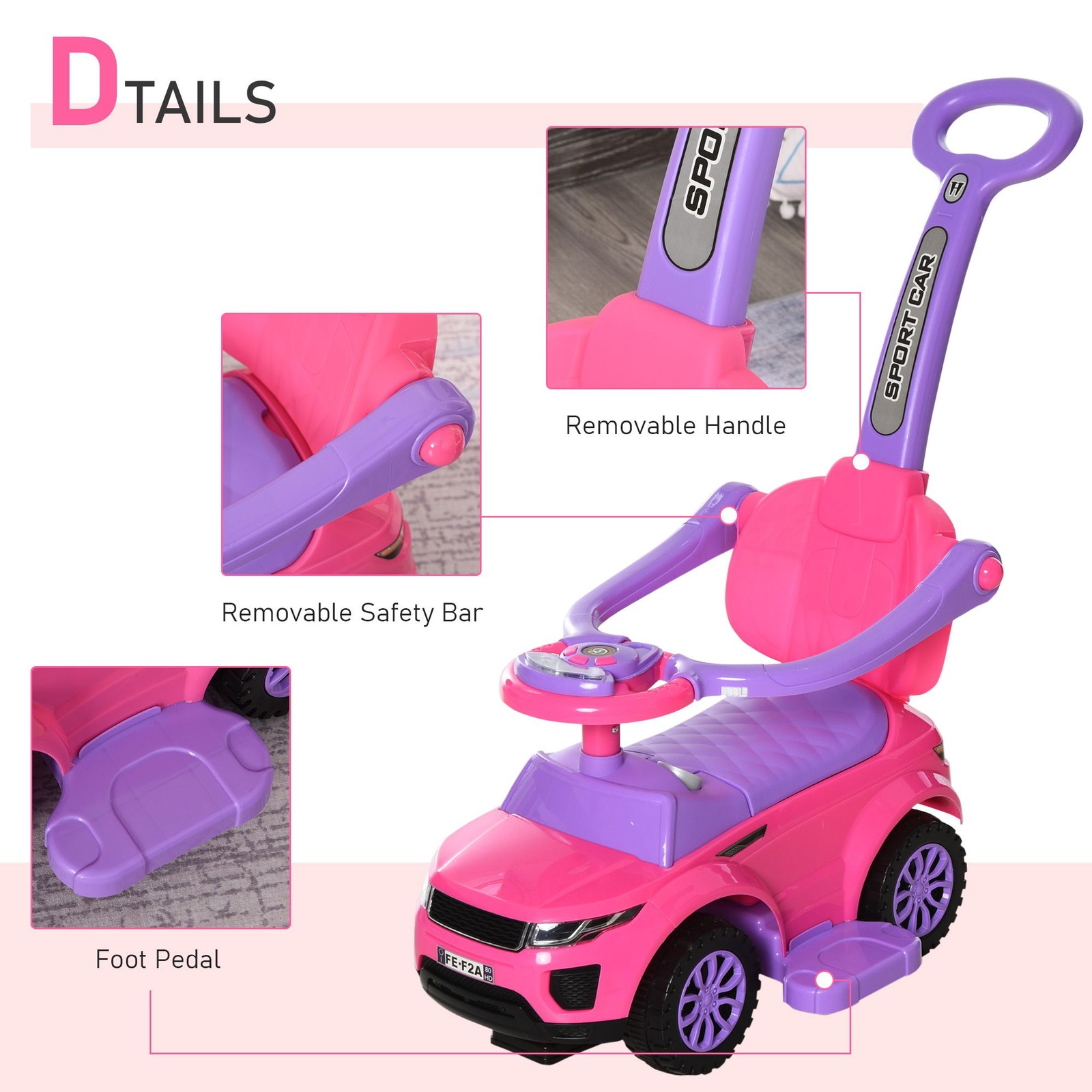 Musical Ride-On Experience with Steering Control, 55lb Capacity Frame