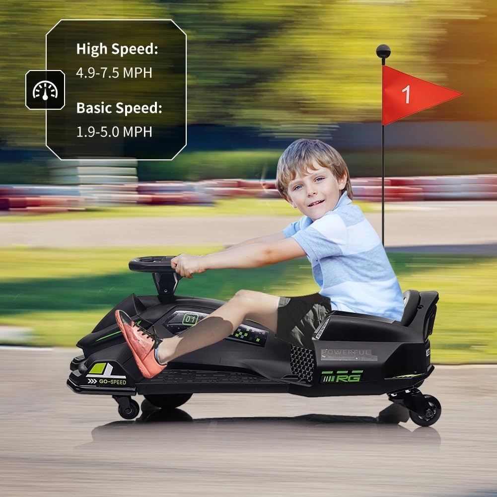 24V Electric Drift Car for Kids – Powerful RC Racing, Ages 8+,Perfect Gift,Black