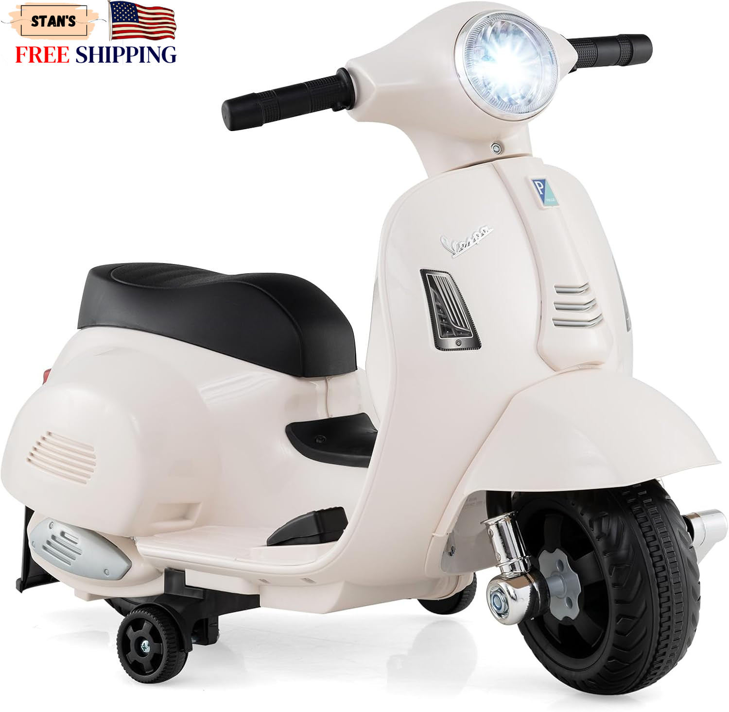 Licensed Vespa Scooter Kids Motorcycle by 6V Ride on Electric Motorcycle wit…