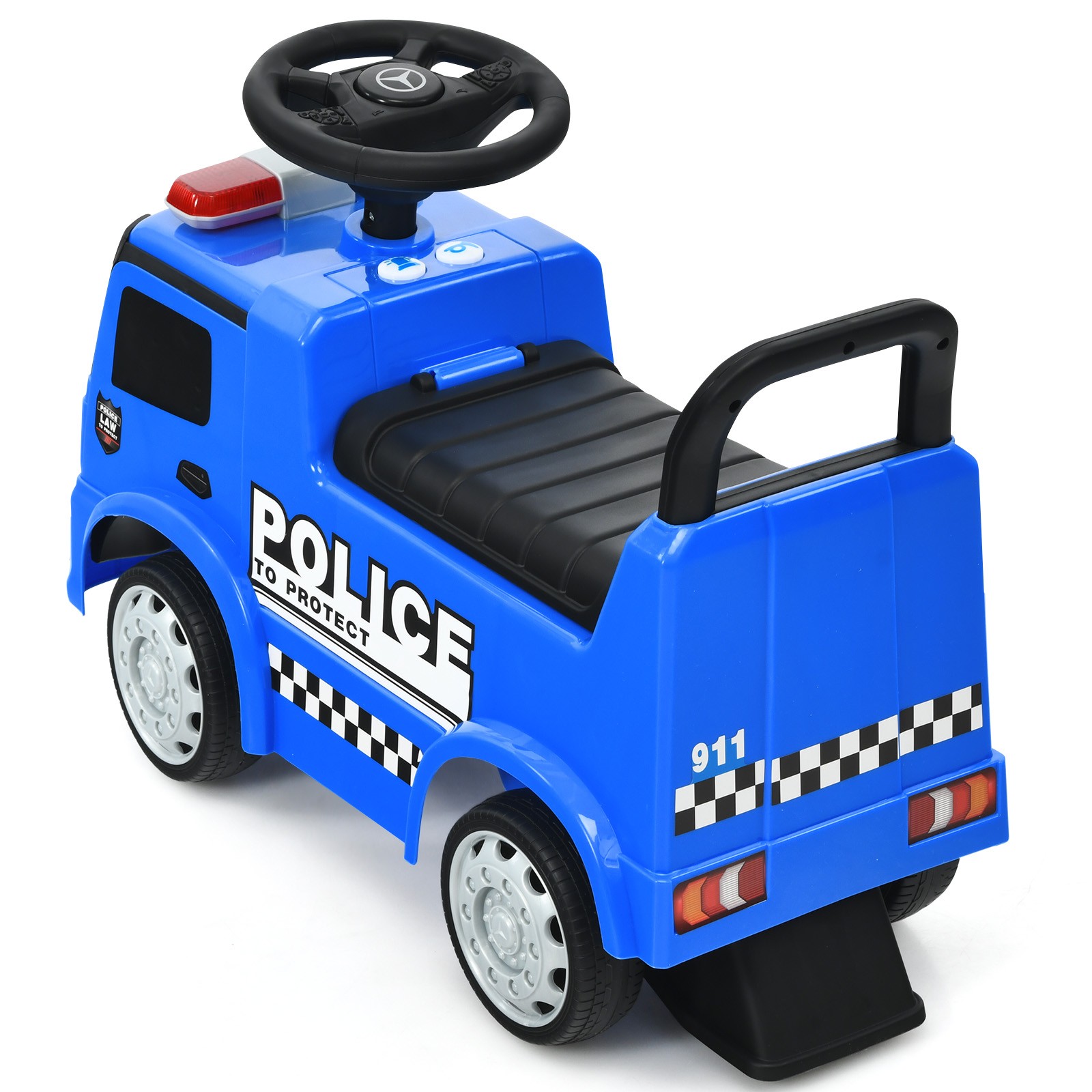 Costway Kids Ride On Push Police Car Licensed Mercedes Benz Push and Ride Racer