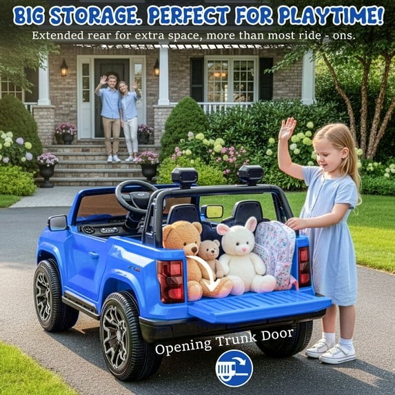 24V RideChevrolet Silverado 2-Seater Electric Truck Kids Toy W/Bluetooth