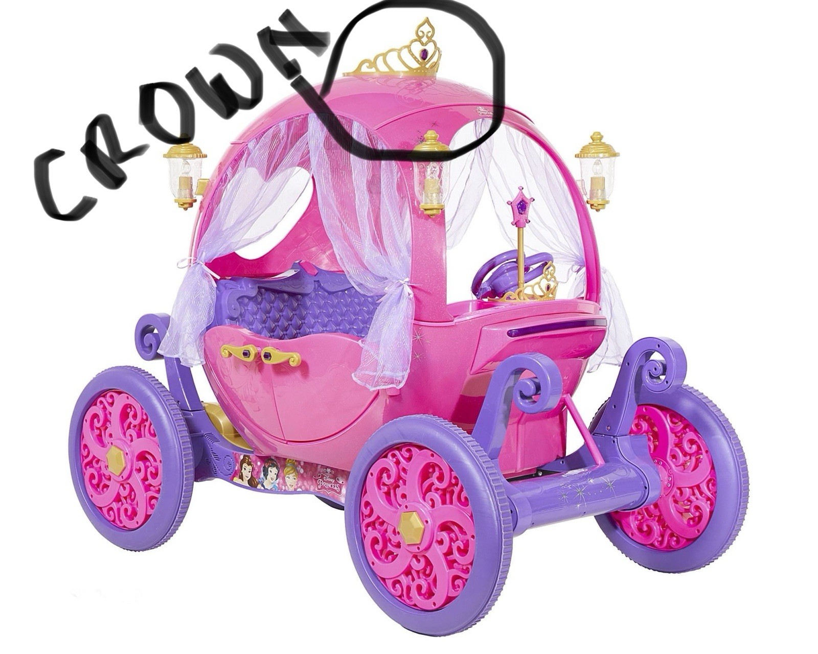 Replacement Crown (Top) For Disney Pink Princess 24volt Ride on Carriage