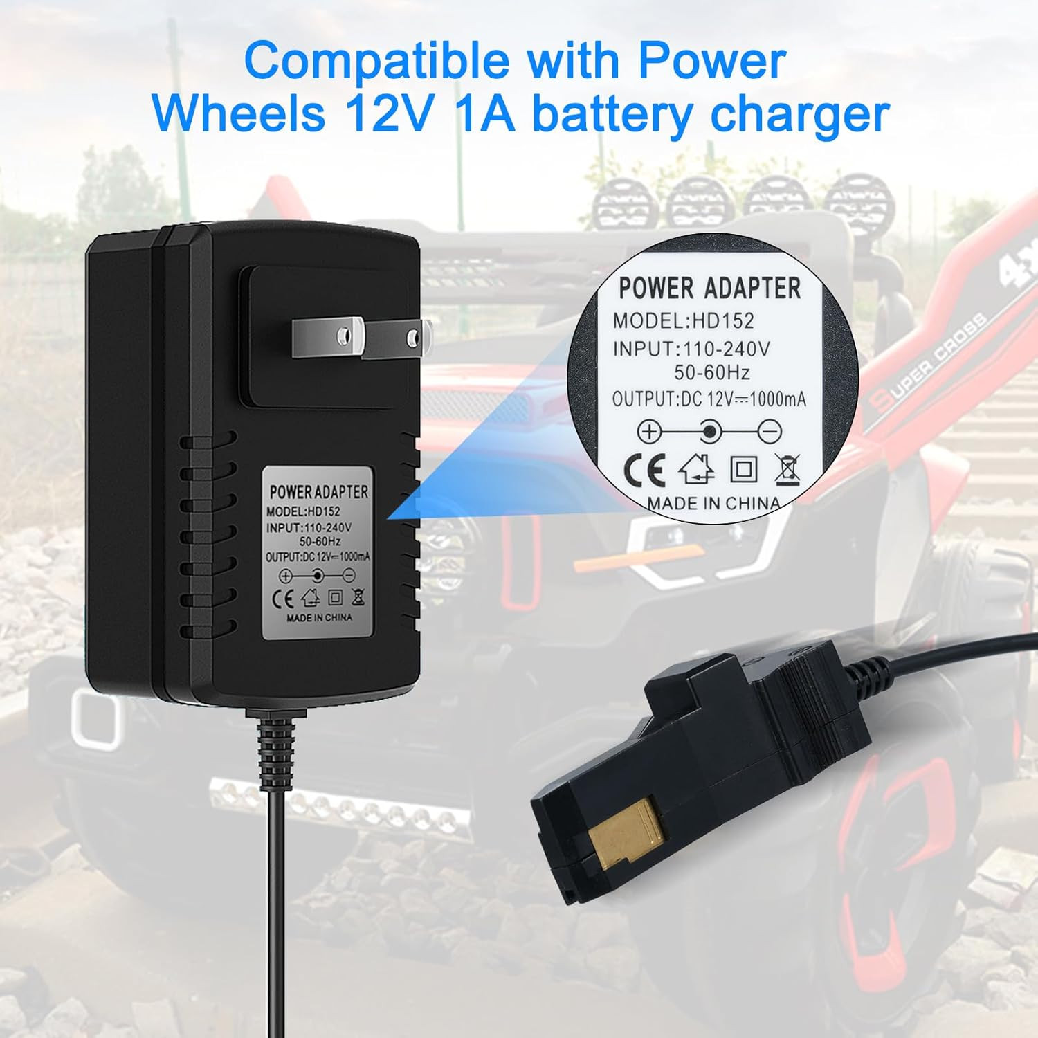 12V Battery Charger Replacement for Power Wheel Battery Charger for All Power Wh