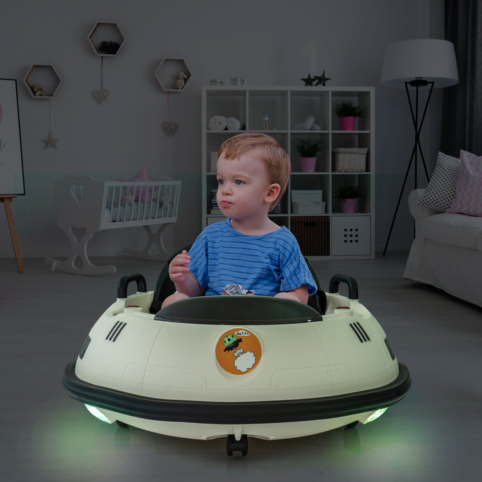 12V Kids Toddler Bumper Car for Toddlers 1-5 with Remote Control
