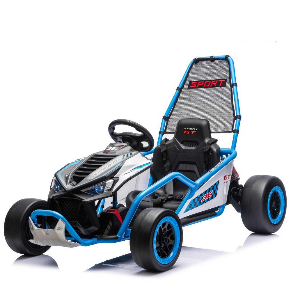 24V 400W Kids Ride on Drift Car Electric Go Kart 5-7.5 MPH with Music Bluetooth