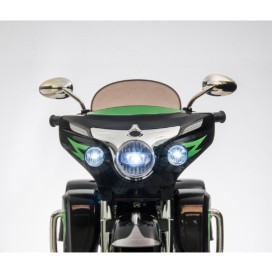 12V Kids Electric Ride On Motorcycle 3-Wheel Two-Seat Bike w/ LED Headlights Key
