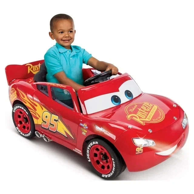 Disney Cars Lightning McQueen Battery-Powered Vehicle w/ Sound Effects, Ages 3+