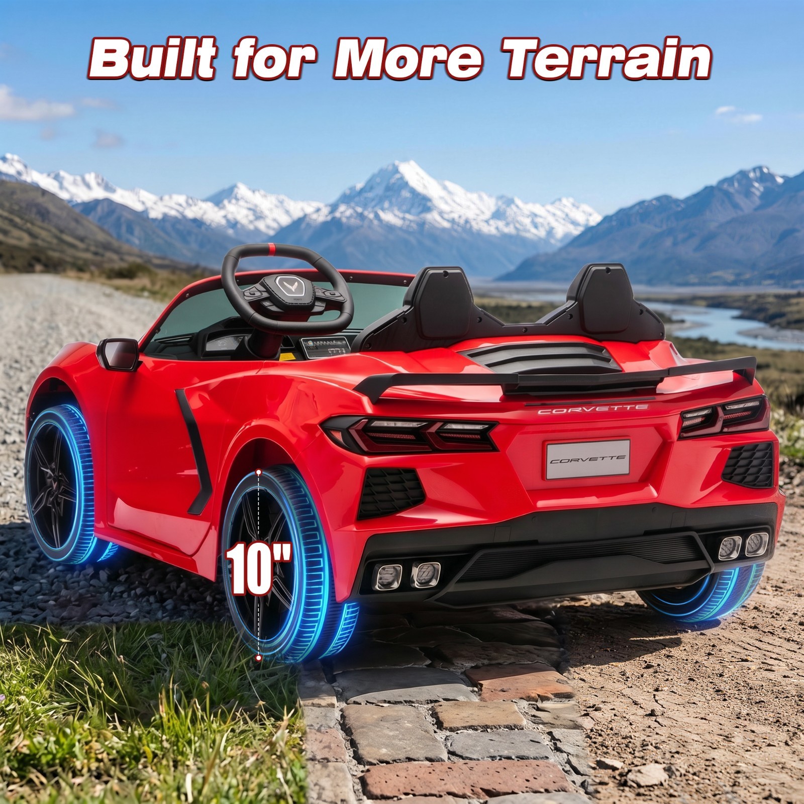 24V 4WD Kids Ride On Car 4 Motors 7AH Battery, LED, MP3, Spring Suspension, Gift