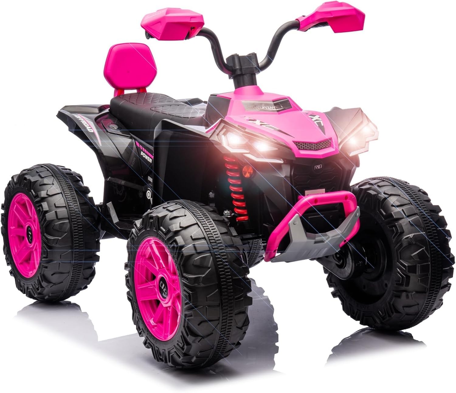 24V Kids Electric ATV 2 Seats,Dual 500W Motors, LED, Music Player, Bluetooth USB
