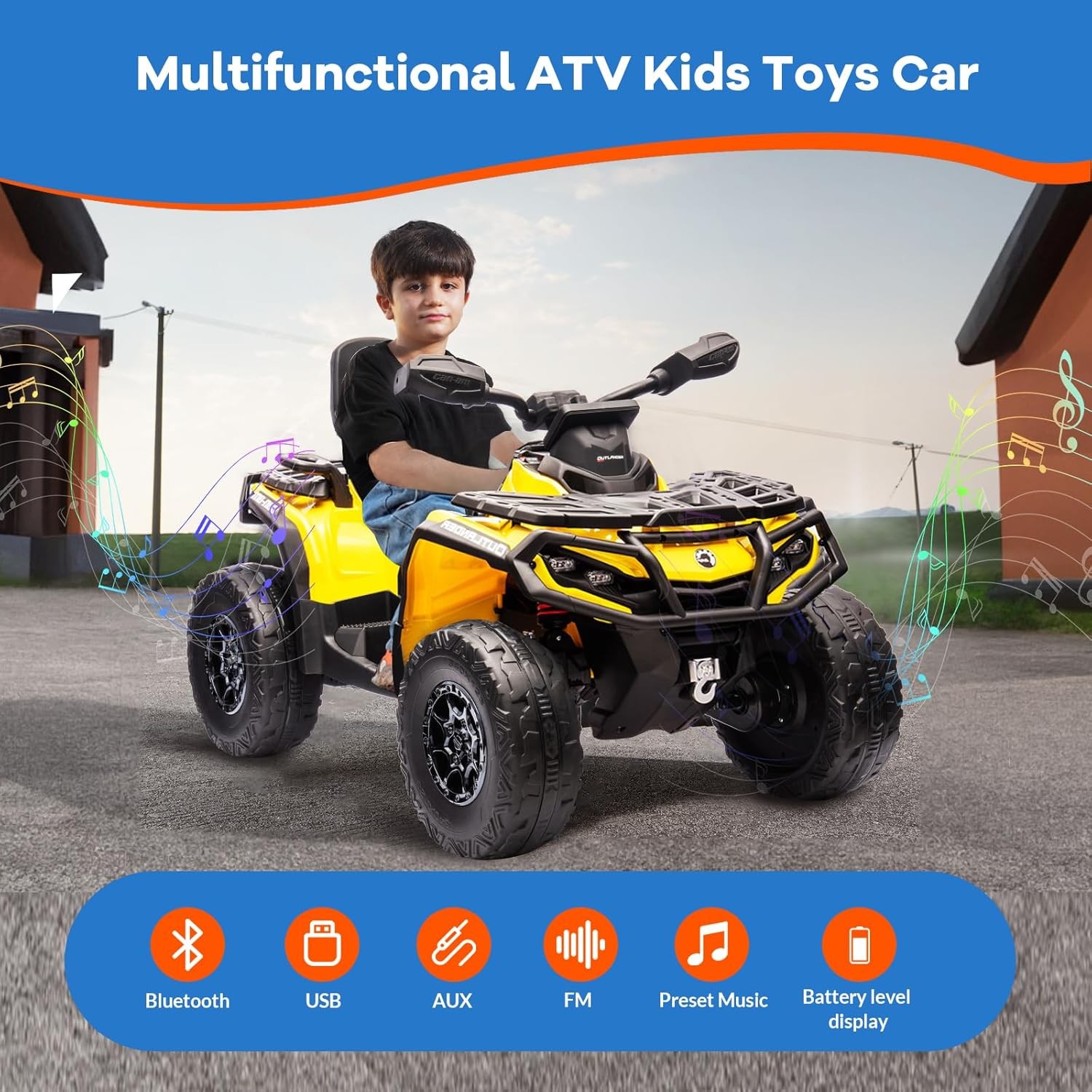 12V Kids ATV Ride on Car Electric Toys Off-Road Vehicles 4 Wheeler Quad for Kids